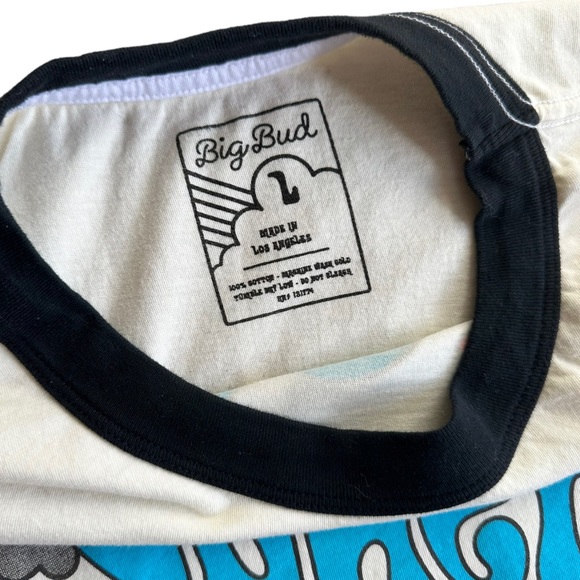 RARE Big Bud Press Graphic Ringer Tee - Picture 2 of 3